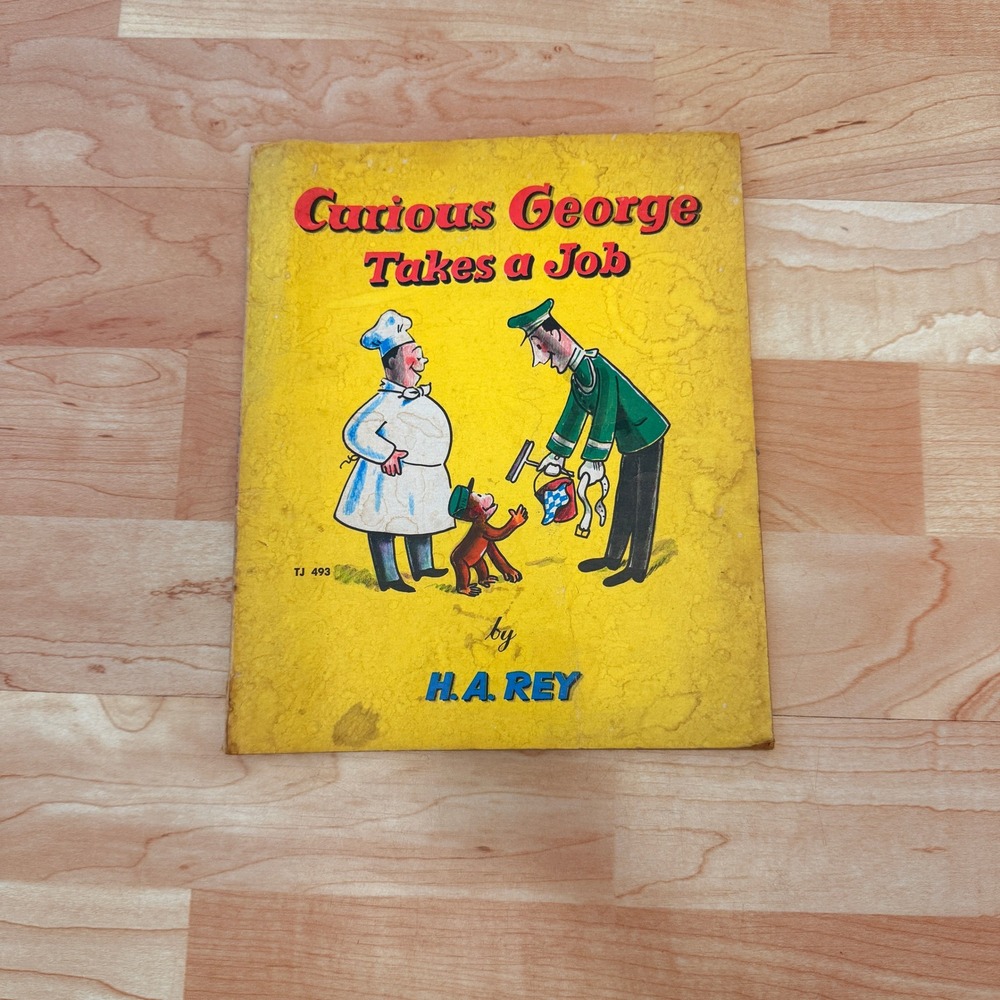 Vintage 1974 Curious George Takes a Job Scholastic H.A. Rey Paperback TJ 493